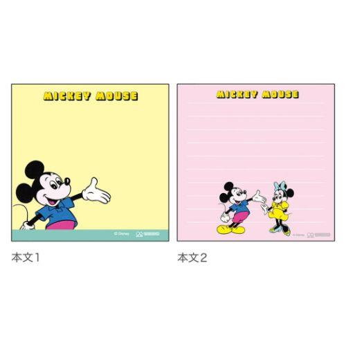 サンスター文具 スクエアメモ メモ帳 ミッキーマウス レトロアート