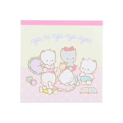 未使用　平成レトロ　ニャニィニュニェニョン メモ帳、封筒セット メモ帳 スクエアメモ レトロ ニャニィニュニェニョン サンリオ サン