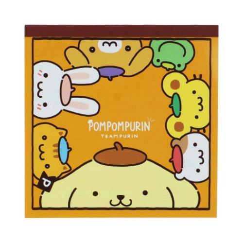 スクエアメモ メモ帳 ポムポムプリン サンリオ オレンジ サンスター