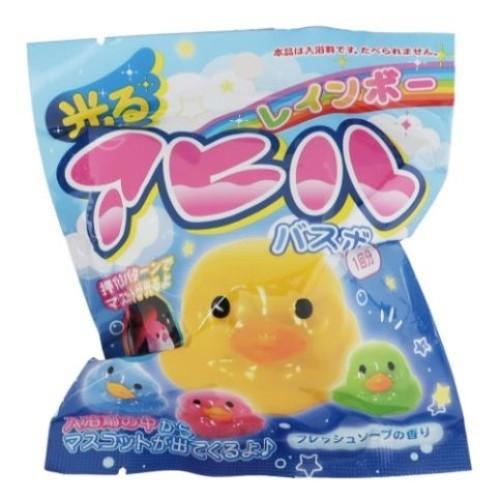 入浴剤 光るレインボーアヒル マスコットが飛び出る バスボール