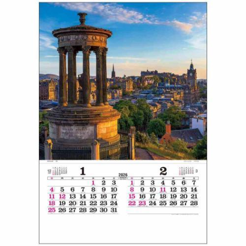 50％OFF】2026 Calendar トーハン DX 世界の情景 フイルム 壁掛け
