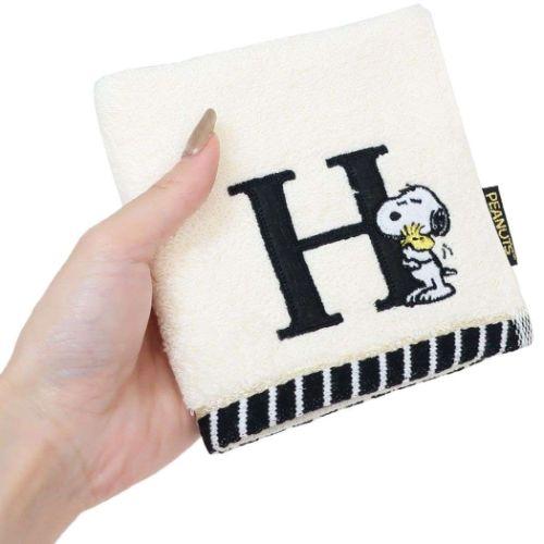 SNOOPY（スヌーピー） ミニタオル ふわふわイニシャルハンカチタオル H
