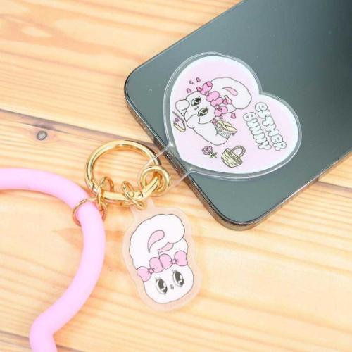 ハート型スマホストラップ スマホアクセ リボンバニー エスターバニー