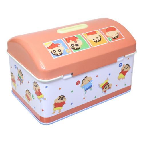 カギ付き缶バンク 貯金箱 クレヨンしんちゃん しんちゃんワールド