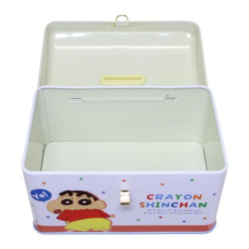 カギ付き缶バンク 貯金箱 クレヨンしんちゃん しんちゃんワールド