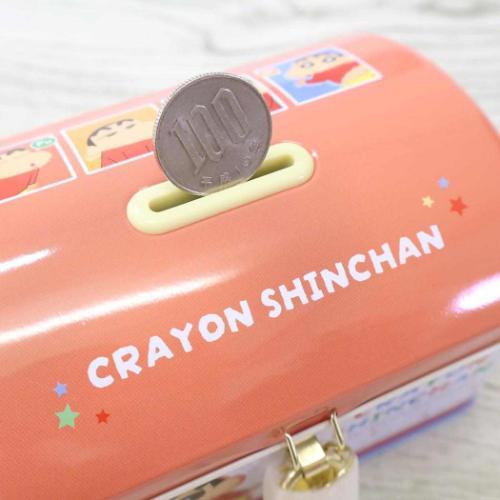 カギ付き缶バンク 貯金箱 クレヨンしんちゃん しんちゃんワールド