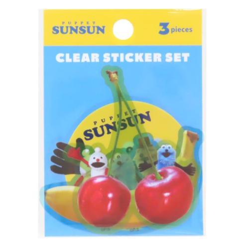 ダイカットシール クリアステッカーセット 3枚セット パペットスンスン