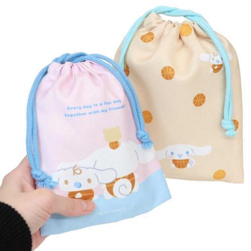 巾着2個セット アストロ ポリエステル巾着 2枚組 ブルー 820-55 1セット(2枚)（直送品