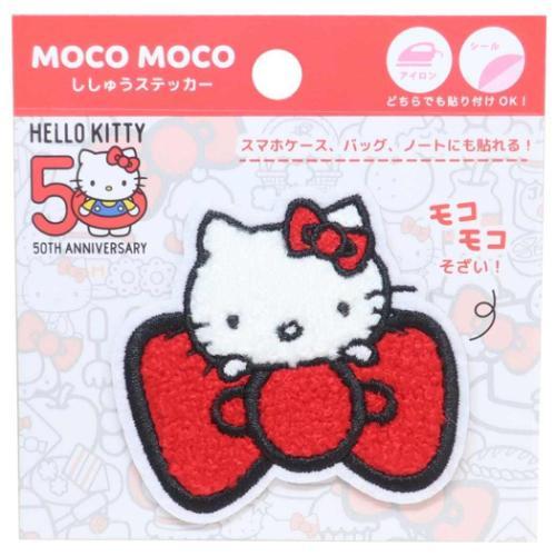 ワッペン モコモコ刺繍ステッカー ハローキティ キティリボン サンリオ