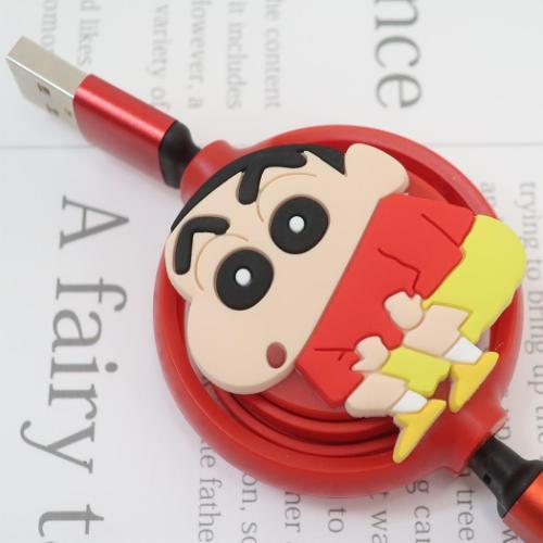 しんのすけ様 リケーブル 充電コード リール式マルチ充電ケーブル クレヨンしんちゃん 多機種