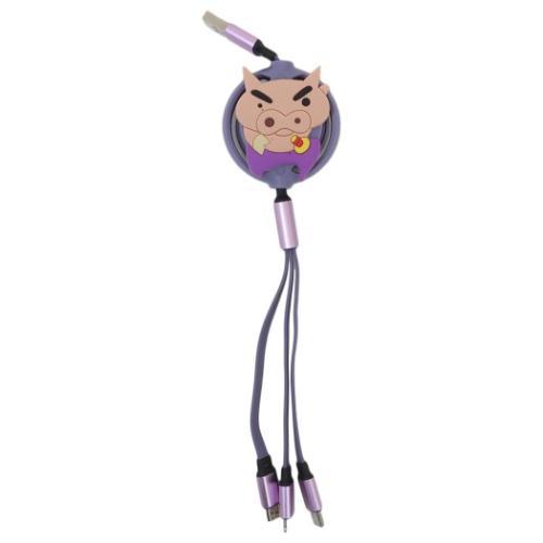 充電コード リール式マルチ充電ケーブル クレヨンしんちゃん ぶりぶり