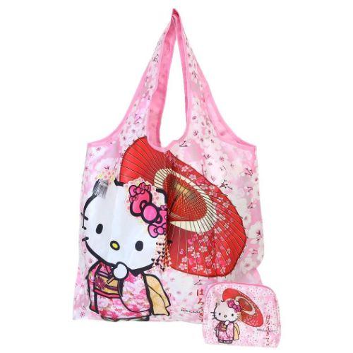 ショッピングバッグ エコバッグ ハローキティ サンリオ 和柄 ショッピングバッグ エコバッグ ハローキティ サンリオ 和柄
