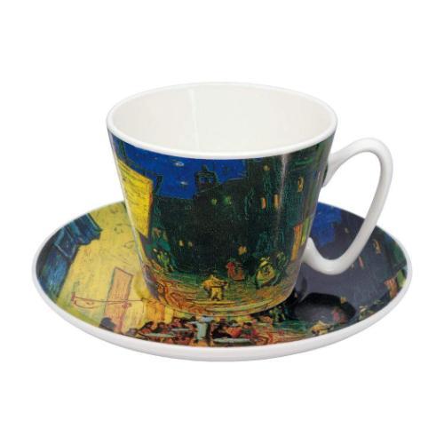 ペア食器 名画 カップ＆ソーサー ゴッホ 夜のカフェテラス ユーパワー