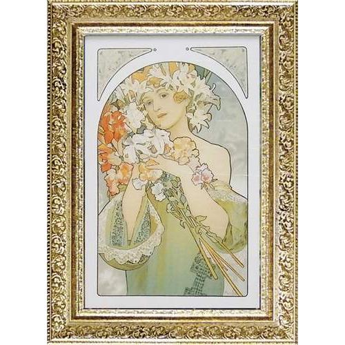 名画 額付きポスター アルフォンス・ミュシャ フラワー ユーパワー 28