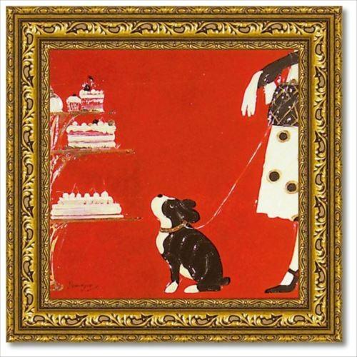 動物画 アートフレーム いぬ雑貨 ドミンゲス ショー M ユーパワー 39 39cm 可愛い 額付き