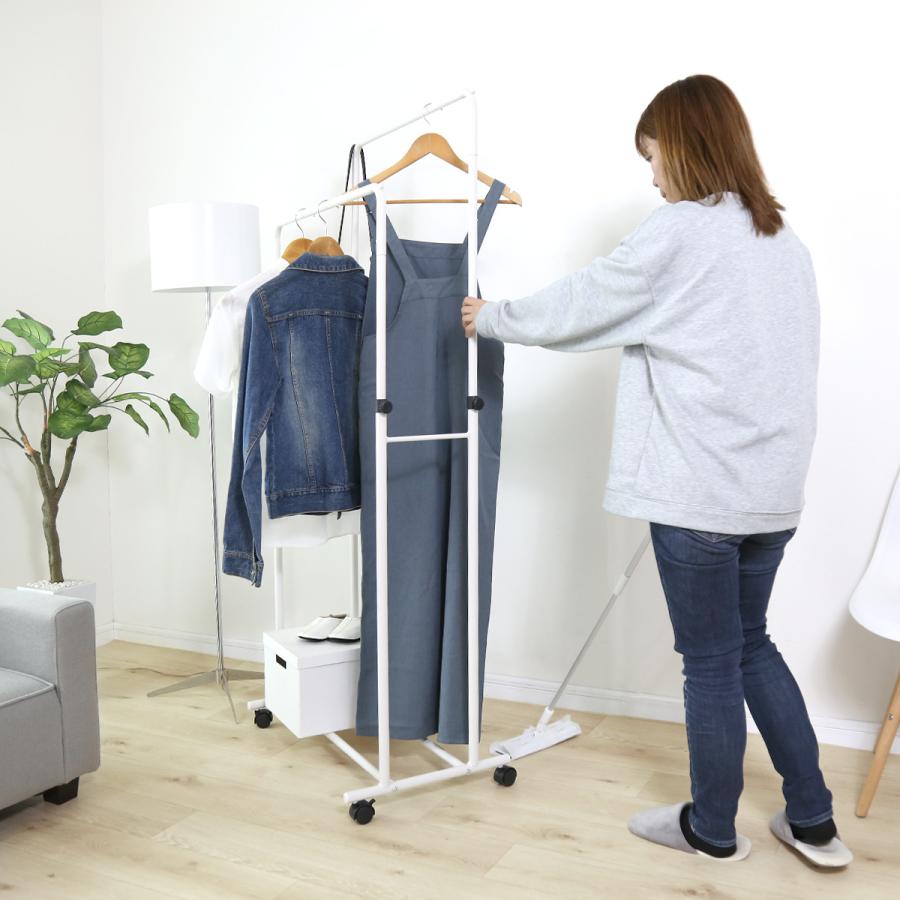 ハンガーラックダブル  キャスター付き 2段 ハンガーラック ダブル パイプハンガー 幅70 コートハンガー シンプル 省スペース レイゼクダブル | DORIS | 11