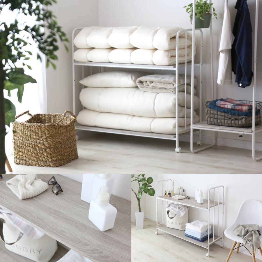 布団収納ラック 2段 キャスター付 布団収納棚 高さ調節 布団セット ふとん 寝具 収納 棚 ふとん収納 収納ラック 幅110 奥行き70.5 ボル2段 | DORIS | 03