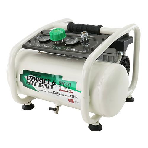 エアコンプレッサー オイルレス型 SW-121(100v/タンク容量11L) 塗装用