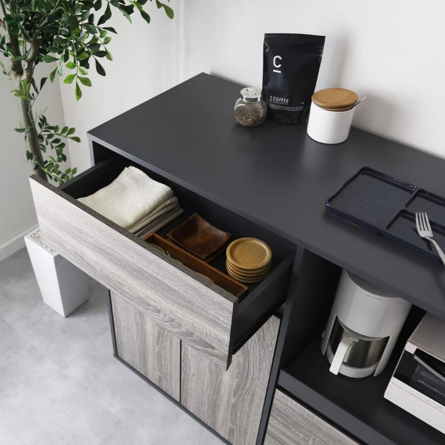 DORIS（ドリス） レンジ台 食器棚 キッチンボード レンジ台 幅120 高さ