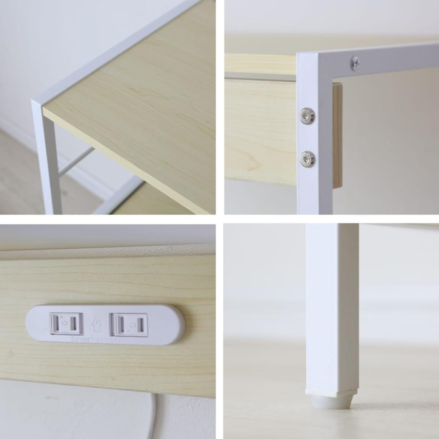 キッチンラック 収納 ロータイプ シェルフ シンプル レンジボード 棚 キッチン収納 スライド コンセント付き 幅60cm レンジラック リバー 北欧 | DORIS | 04