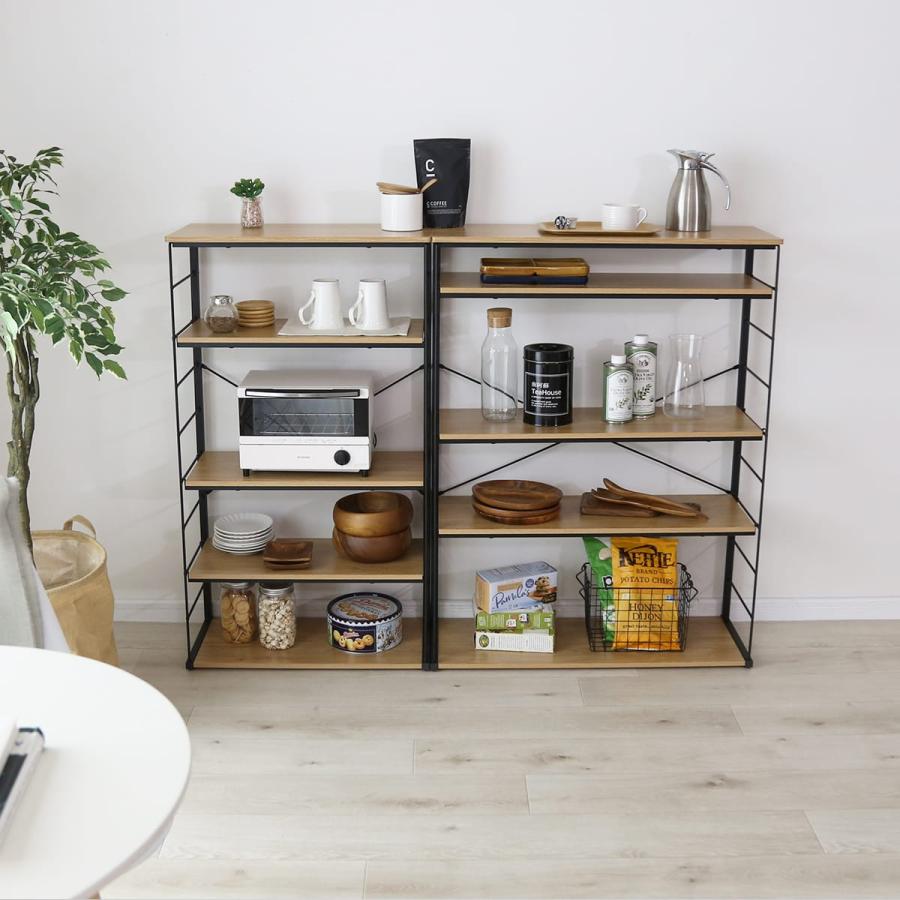 棚 ラック オープンラック 収納ラック オープンシェルフ コンパクト 収納棚 幅80cm 5段 可動棚 高さ調整 キッチン スリム ミント80cm | DORIS | 12