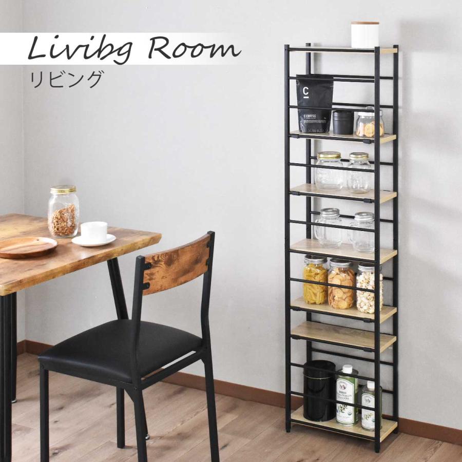 ラック スチールラック オープンラック 棚 8段 木製 スリム 幅18cm 奥行き38cm 高さ140cm 高さ調整 コーナーラック すきま収納 デッドスペース クレイン | DORIS | 11