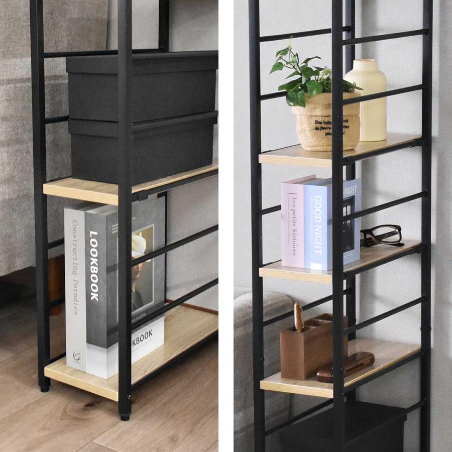 ラック スチールラック オープンラック 棚 8段 木製 スリム 幅18cm 奥行き38cm 高さ140cm 高さ調整 コーナーラック すきま収納 デッドスペース クレイン | DORIS | 16