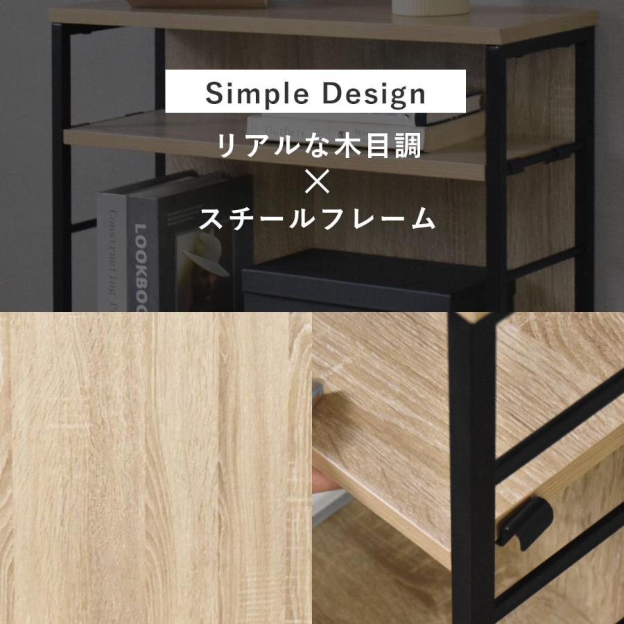 ラック 棚 スリムラック 幅56.5 すき間収納 3段 すき間ラック 高さ調整 サイドテーブル 省スペース キッチン収納 ディスプレイラック 可動棚 ソナル ドリス | DORIS | 10