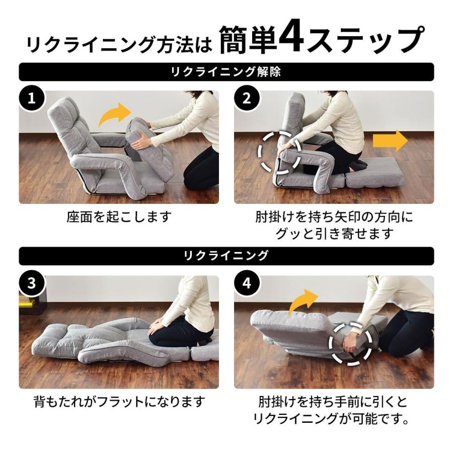 DORIS（ドリス） 座椅子 肘掛付き リクライニング コンパクト