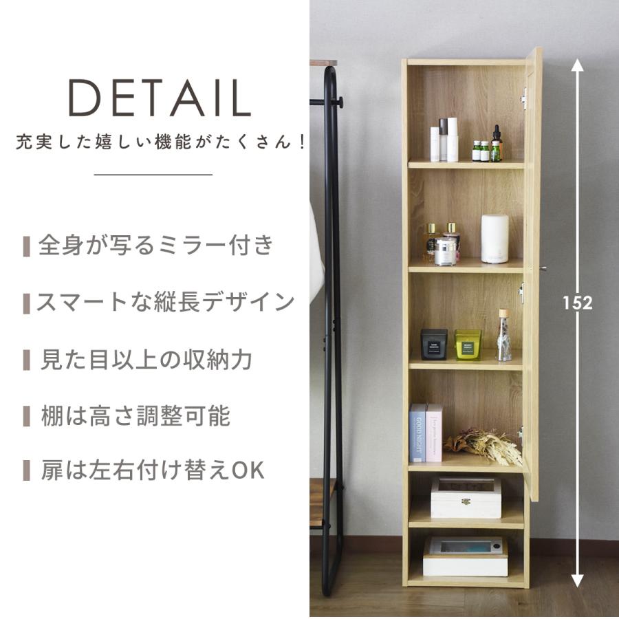 鏡 ミラー　化粧ミラー　ドレッサー　全身　スタンド　姿見　スリム ハンガーラック DORIS（ドリス） スタンドミラー 全身鏡 姿見 収納 全身ミラー付き収納