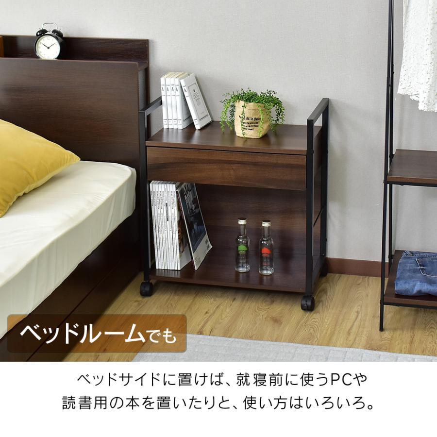 サイドワゴン おしゃれ キャスター付き ワゴン 幅57 奥行32.5 高さ63.5 大理石調 収納ワゴン 収納 サイドテーブル スカラ ドリス | DORIS | 12