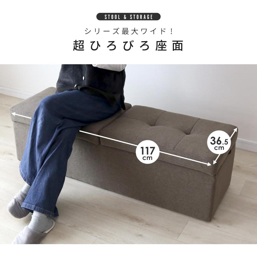 収納付き椅子 DORIS（ドリス） 収納 スツール 収納スツール 2人掛け 椅子 イス