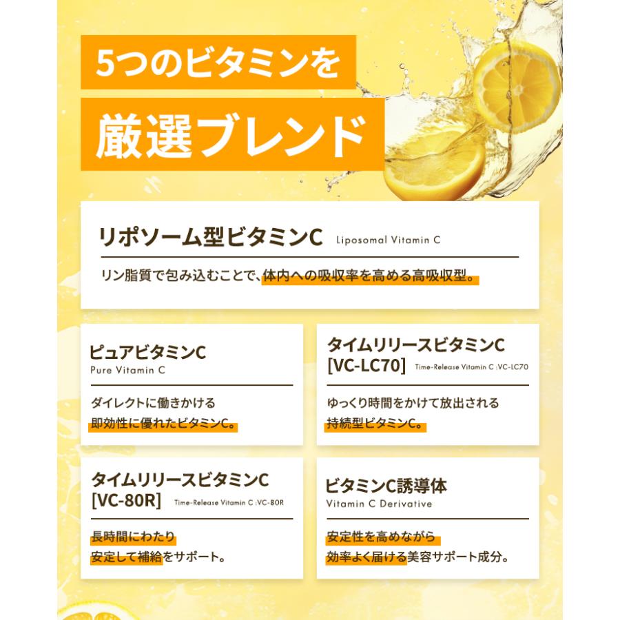 PiLie・mo 【ビタミンC×レチノール】リポソーム ビタミンC サプリ 66,000mg レチノール 30,000 グルタチオン含有酵母 αリポ酸 30包 日本製 爆買 父の日 お中元 | PiLiE・mo | 07