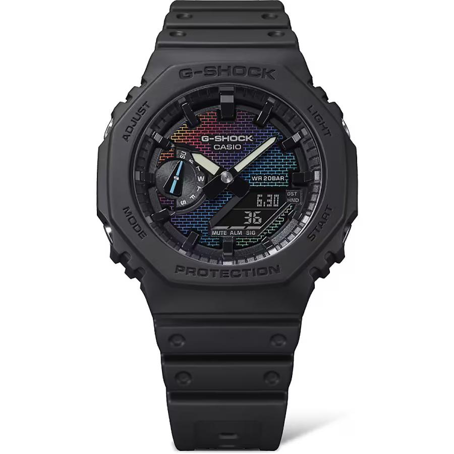 【美品】G-SHOCK GM-2100B-3AJF カシオ ジーショック G-SHOCK カシオ Gショック Rainbow Brick Wall series GA-2100RW
