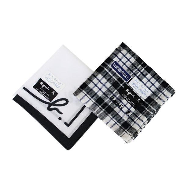 アニエスベー Agnesb メンズ ハンカチ チェック 2枚セット ブラック ホワイト Agneh02 Vendome 通販 Yahoo ショッピング