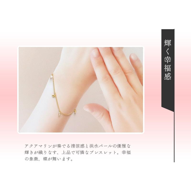 リボン済＆紙袋 4℃ ブレスレット カナル ヨンドシー 正規品 レディース 3月 6月 誕生石 canal4℃ 4ドシーの画像