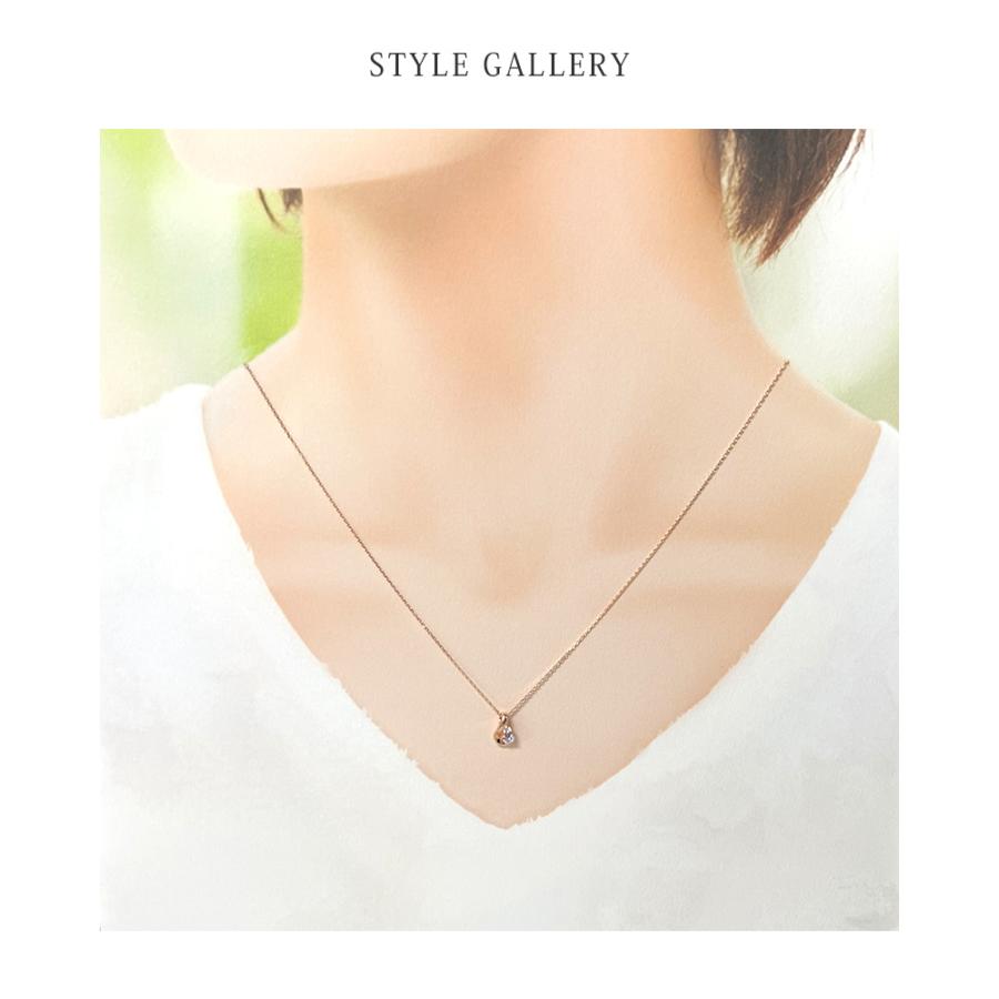 リボン済＆紙袋 4℃ ヨンドシー 正規品 ネックレス canal4℃ カナル4℃ レディース しずくモチーフ 12月 誕生石の画像