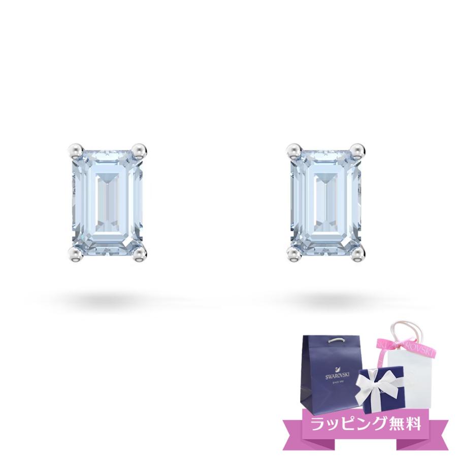 Swarovski スワロフスキー2way 両耳ピアスジルコニアブルー