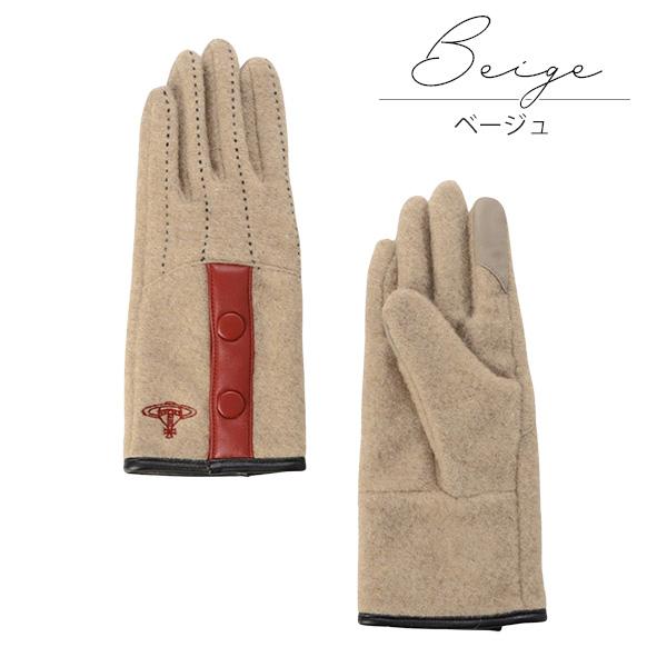 ヴィヴィアンウエストウッド メンズ カラーオーブ刺繍手袋 ベージュ ヴィヴィアンウエストウッド メンズ カラーオーブ刺繍手袋 ベージュ