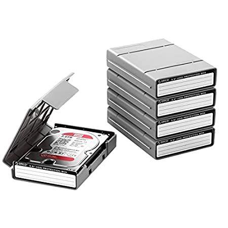 超熱 特別価格ORICO 3.5インチ 5個パック好評販売中 グレー HDD外付けHDDケース 防塵機能 耐衝撃 静電気防止 保護ボックス HDDケース メディアケース