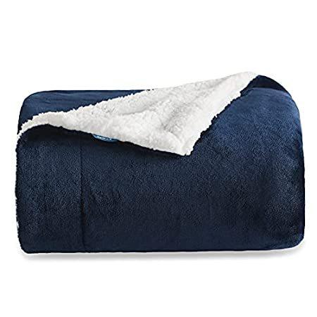 ファッションデザイナー 特別価格Bedsure Sherpa 好評販売中 Warm Fuzzy Thick Blue Navy - Couch for Blanket Throw Fleece 毛布、ブランケット