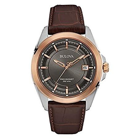【即納】 Stainless Watch, Men's Precisionist 特別価格Bulova Steel 好評販売中 Strap, Leather Brown with その他メンズアクセサリー