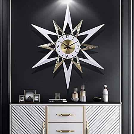 魅力的な価格 24Inch 特別価格ZWYY Metal Watch好評販売中 Starburst Room Living Design Century Mid Clock Wall 掛け時計、壁掛け時計
