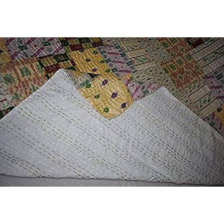 【再入荷！】 Quilt, Kantha 特別価格Sari Black Ka好評販売中 Patchwork Quilt, Kantha Bedspread Quilt, Kantha 毛布、ブランケット