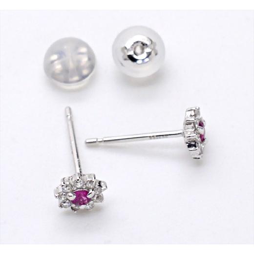 フラワー ピアス Marguerite K18 スタッドピアス 天然石