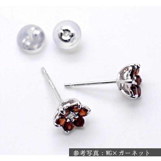 選べる宝石 フラワーモチーフ ピアス Cosmos K18 スタッドピアス 18k 