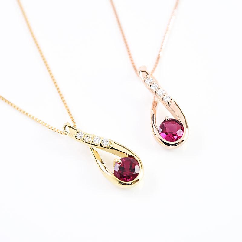 ♢N♢K18 ルベライト ネックレスチャーム ペンダントトップ ルベライト ネックレス ペンダント Silky K18 プラチナ