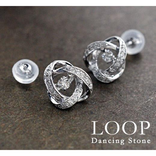 見積り対応商品】ダンシングストーン Loop ダイヤモンド ピアス K18 
