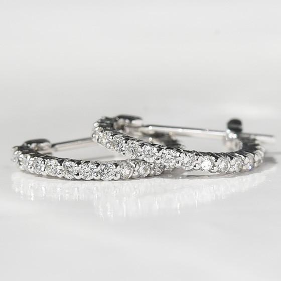 K18 YG フープ ピアス エタニティ ダイヤモンド ダイヤモンド 天然石 エタニティ 0.2ct フープピアス K18