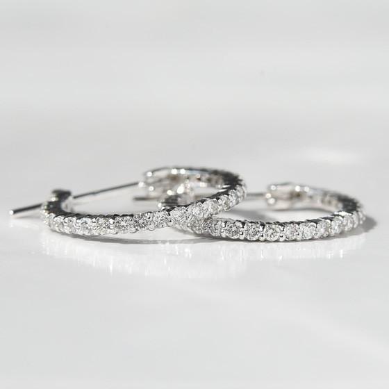 ダイヤ エタニティ 0.3ct フープピアス K18 スナップピアス  即日発送対応（休業日を除く）[diae0019]の画像